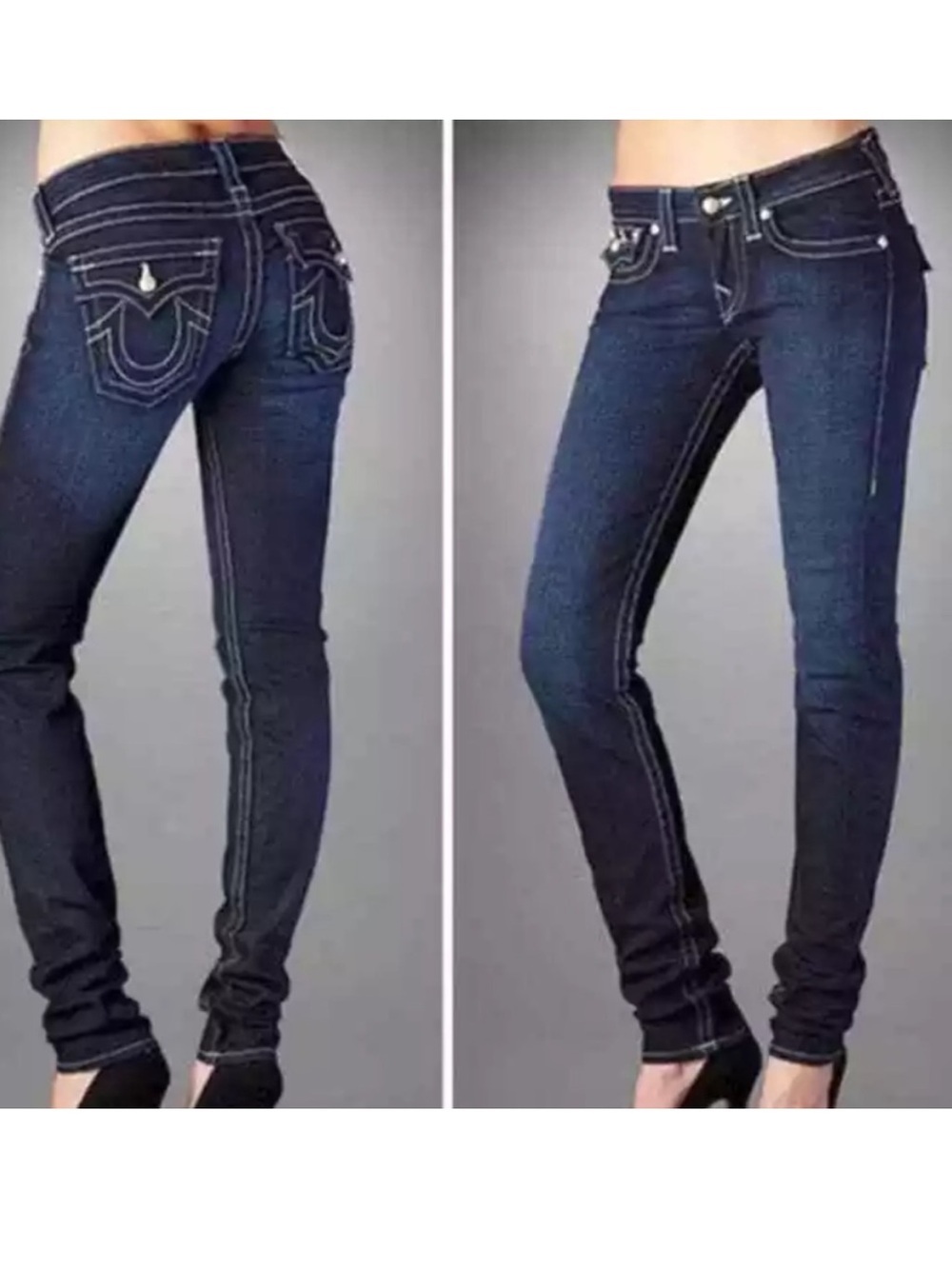 True Religion Julie Dark Wash Low Rise Skinny Jeans Size 27